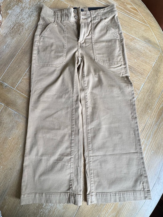 White House Black Market Pants - White House Black Market Wide-Leg Pants in Khaki